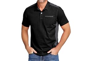 zitysport Polo Hombre Manga Corta Polo de Verano Camiseta Casual Deportiva Camisa Secado Rápido Transpirable Golf Tennis Tops