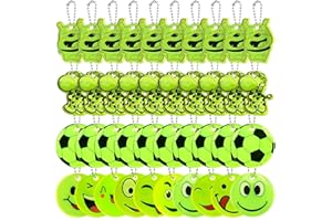 Yueser Ciondolo Riflettente, 40 Pezzi Ciondolo Riflettente di Sicurezza, Portachiavi Riflettente Portachiavi Calcio Riflettore Ciondolo per Zaino, Animali Domestici, Ciclismo