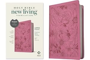 Holy Bible: New Living Translation, Garden Pink, Leatherlike, Premium Value Thinline, Filament Bible App