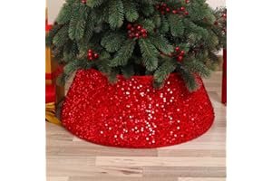 Odot Christmas Tree Collar 60/72 cm Christmas Tree Skirt Basket Decoration Christmas Tree Basket Cover Xmas Tree Ring Basket Cover for Holiday Party Christmas Tree Decoration (72 cm, Red)