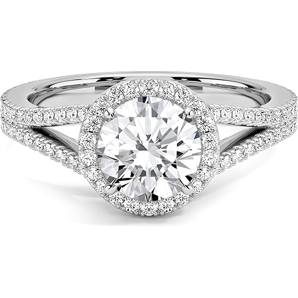 SAVEARTH DIAMONDS 0.50 Carat Lab Created Moissanite Engagement Ring Trio Set - Sterling Silver, Women's Size 6 & Men's Size 9 - View #2