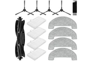 liveryde Accessoires compatibles pour Ultenic D10 / T10 Lite / T20 Pro, pour Proscenic Q8 Max, pour Mova E20 Plus, pour MONSGA MS1 MAX, 1 brosse principale, 4 brosses latérales, 4 filtres, 4 lingettes