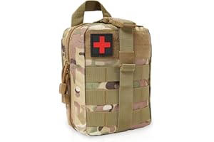 BITUOR Sacs de Premiers Secours, Trousse de Premiers Soins Utilitaire, Extérieure Molle EDC Pouch, Sac d'urgence Médical, Kit de Survie d'urgence Sac à Dos Sac médical Tactiques, Camouflage Marron