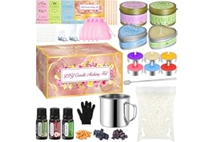 Vezerd Kerzen Selber Machen Set, Kreativ Kerzenherstellung Kit, Candle Making Kit DIY Basteln Erwachsene, Duftkerze Gießen Set mit 6 Edelstahl Kerzenmodell, Als Geschenke für Erwachsene/Kinder
