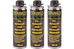 STABILO BEFESTIGUNGSTECHNIK 3x Pistolenreiniger 500ml | Schaumreiniger, PU Reiniger, Reinigungsmittel, Entfetter | 500 ml pro Dose, 3 Stück