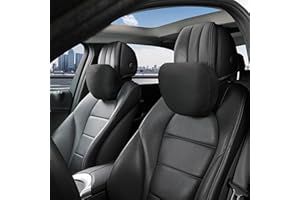 POKSRI nackenkissen Auto,kopfstütze Auto nackenstütze,Superfiber Wildleder Unterstützung Kissen,Pflanzenbasiertes Polyester,30x19cm Nachfüllbar&Verstellbar Fahrzeug(Schwarz, Auto-Nackenkissen 2ps)