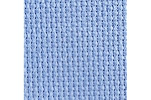 KCS 19" x 28" 14CT Counted Cotton Aida Cloth Cross Stitch Fabric (Light Blue)