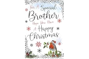 Greetingles Beautiful Embossed Christmas Card & Envelope 9" x 6" Full Colour Insert (Brother)