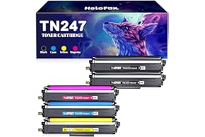 HaloFox TN247 TN243 Compatible para Toner Brother DCP-L3550CDW Brother TN 243 TN243CMYK Brother DCP L3550CDW MFC-L3750CDW MFC-L3770CDW HL-L3230CDW HL-L3210CW DCP-L3510CDW HL-L3270CDW (5 Pack)