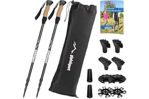 gipfelsport Bastones de senderismo telescópicos | bastones de marcha nórdica para hombre y mujer | bastones de trekking extensibles, ultraligeros y ajustables | de aluminio y con mango de corcho