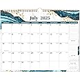 2025-2026 Calendar - Wall Calendar 2025 from July 2025 to December 2026, Month to View Calendar, Twin-Wire Binding, Hanging Hook - Blue and Green, 37.6 x 29 cm