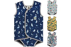 Swim Cosy Baby/Toddler Wetsuit Vest with UPF50 - Neoprene Wrap around design for Boys/Girls 0-3 years - Unicorns, Dinosaurs, Ducks