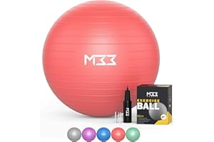 Mode33 Exercise Ball - 55 to 85cm Extra Thick Anti-Burst Yoga Ball with Hand Pump - Gym Ball for Fitness, Pilates, Pregnancy, Labour, Birthing Ball, Swiss Ball – multiple colours