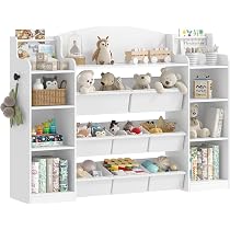 Bibliothèque Fisterra pour enfant avec 4 compartiments ouverts blanc gris bleu [en.casa] | Leroy