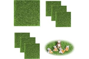 CZLINODUMMX 8 Stück Kunstrasen, Miniaturgarten Gras zum Basteln, Kunstrasenteppich 15 x 15 cm Künstliche Moos Miniatur Kunstrasen Outdoor Mikro Landschaft Dekoration Pflanze Rasen für Modellbau Puppenhaus