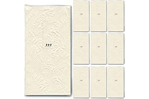 ‎SERVIETTENSHOP 100 Taschentücher (10 x 10) Moments Ornament creme/beige - Uni mit Ornamente geprägt/Hochzeit/Freudentränen