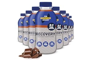 For Goodness Shakes Chocolate Flavour Recovery Drink, 15g Protein, Ready-To-Drink, Fat-Free, Packed With Essential Recovery Vitamin D, B12, Folic Acid & Niacin Protein Shake Drink, 248 Kcal, 8x435ml