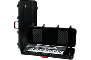 Gator Cases Flight Case moulé pour claviers 49 notes avec loquets de verrouillage approuvés par la TSA et roues intégrées; (GTSA-KEY49)