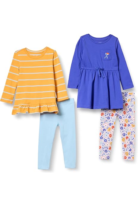 ESHOO Ensemble Velours Fille 2 Pièces - Sweat Manches Volantées + Pantalon évasé - Taille 1 à 5 Ans - 3