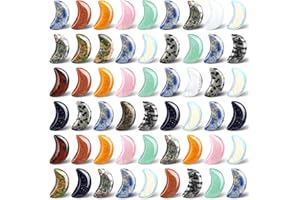 Nuenen 50 Stück Mond Kristall Heilsteine 0,7 Zoll Mond Geschnitzte Edelsteine Beruhigende Hand Stein Hochzeit Hexerei Meditation Ausgleich Schmuck (Lebhafter Stil)