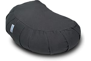 Yogan Crescent Yoga Cushion/Meditation Cushion | Natural Buckwheat Hulls Filling | Outer Cover (Could be Removed and Washed) - Made of 100% Organic Cotton