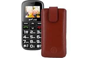 Favory Original Etui Tasche für Artfone CS182 Leder Etui Handytasche Ledertasche Schutzhülle Case Hülle Lasche mit Rückzugfunktion* in braun
