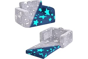 ‎YOTATING YOTATING 2-in-1-Kinder-Sofa-Stuhl, Glühen im dunklen Cabrio-Kleinkindstuhl, um Kinder Sofa Stuhl Klapperhalterstuhl für Mädchen oder Jungen auszuschalten