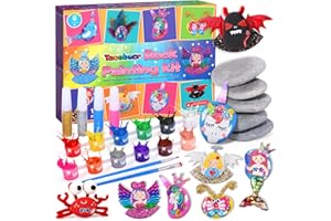 vamei Piedras Pintar Juegos para Niños Manualidades DIY Kit Juguetes de Pintura Creativo Pascua Regalo Manualidades para Niño Niña de 3 4 5 6 7 8 9 10 Años
