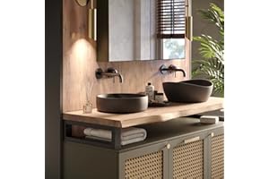 ‎LAMO LAMO Manufaktur Waschtischplatte, Holzplatte Waschtisch Baumkante, 80x40 cm (AxB), Natur, ohne Montageset, LWP-01-A-002-AG