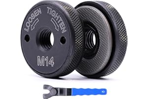 Neegool 2 Stück Schnellspannmutter SDS Clic M14, Spannmutter für alle Winkelschleifer von AEG, Black & Decker, Dewalt, Flex, Hitachi, Metabo, Makita, usw. (mit verstellbarem Winkelschleiferschlüssel)