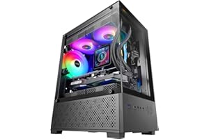 Mars Gaming MC-SE2, Caja Gaming MicroATX, Cristal Templado Lateral y Frontal Sin Marco, Ventilador FRGB 120mm, Estructura de Doble Cámara, Minitorre PC Compacta con Amplia Capacidad Interna, Negro