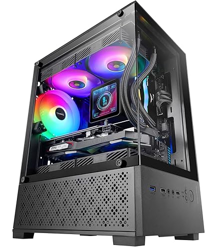 SIMPLETEK Case Gaming Tower Nero Con Alimentatore 500W Integrato - Cabinet Per Schede Madri Micro-ATX E Mini-ITX, Raffreddato