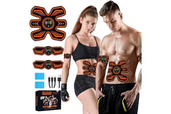 JOYTOUR Electrostimulateur Musculaire, Appareil Electrostimulation Abdominale,Electrostimulateur Musculaire pour Un Entraînement Complet du Corps,Entraînement Abdominal EMS 8 Modes & 15 Intensités
