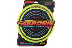 Aerobie Ring Wurfring mit Durchmesser, gelb Pro Flying-Anillo de lanzamiento (33 cm de diámetro), color amarillo, (Spin Master 6046389)