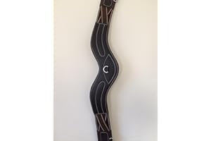 BENZ EQUESTRIAN LEATHER ANATOMICAL LONG GIRTH PADDED ELASTICATED SS FITTINGS BROWN (46''-48'', BROWN)
