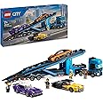 LEGO City Autotransporter mit Sportwagen, Set mit 4 Spielzeugautos für Jungen und Mädchen ab 7 Jahren, Weihnachts- oder Gebur