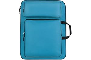 XGOPTS A3 Art Portfolio Case Drawing Board Case Portable Waterproof Carry Bag 8K Painting Sketch Pad Storage Bag Art Backpack Tote Double Shoulder Bag Artist Student for Sketchpad Palette Brushes Pencils