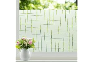 Homein Fensterfolie Blickdicht Sichtschutzfolie Statisch Haftend - Selbsthaftend Milchglasfolie Fenster Folie für Bad Duschkabine Anti-UV - Sichtschutz Fensterfolie Motiv Kreuz - 90 * 300 cm