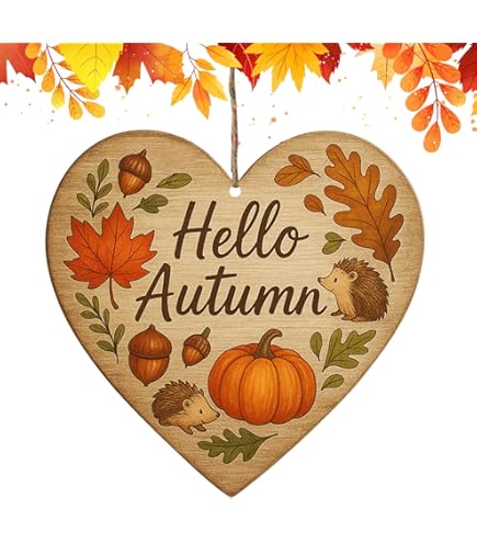 Herbst Willkommensschild Für Haustür - Happy Harvest Dekoration Mit Vogelscheuche Und Kürbiswagen