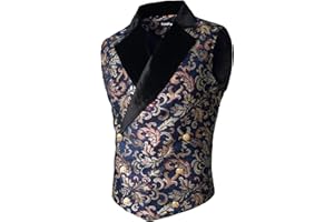 VATPAVE Mens Victorian Double Breasted Vest Gothic Steampunk Waistcoat