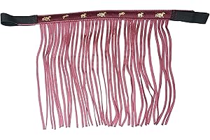PFERDELINIS Franjas antimoscas para Caballos, máscara con Flecos y Cierre, Gorro para Shetty, Pony, COB, Sangre Caliente, KB (Pura Sangre), Burdeos