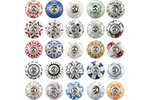 GZFTMKOBNS 20 pcs Mixed Vintage Ceramic Cabinet knobs Cupboard Drawer Pull Handles (Round)