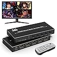 4K Multi-Viewer HDMI Quad 4x1, Multi-Switcher 4 in 1 Out Seamless Split Screen With IR Remote