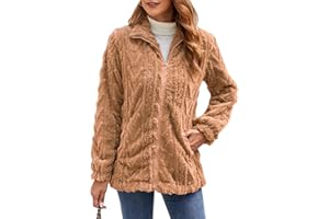 Zetieny Felpa Donna con Cappuccio Cappotto in Pile Invernale Zip Teddy Giacca Leggero Hoodie Manica Lunga Felpa Autunno Invernale Sweatshirt Cardigan Casual Outwear con Tasche