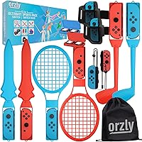 Orzly Switch Sports Pack Bundle di Accessori per Giochi Sportivi OLED per Nintendo Switch, Racchette da Tennis, Mazze da Golf
