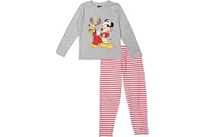 UNITED LABELS Disney Mickey Mouse Piżama bożonarodzeniowa dla chłopców - X-Mas - Micky & Pluto dziecięca piżama zestaw z długim rękawem, górna część ze spodniami, szaro-czerwona, szary/czerwony, 110-116
