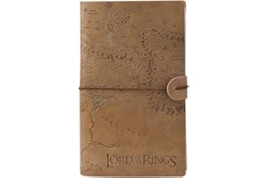 Elbenwald Władca Pierścieni notatnik z wytłoczoną mapą Śródziemia i wielokrotnego użytku, 12 x 19,5 x 2 cm, beżowy