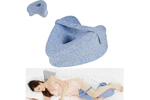 Carexult Orthopaedic Pillow for Leg, Side Sleepers, Knee Pillow, Leg Pillow, Knee Pillow, Side Sleeper Pillow Made of Memory Foam, Hip Back Knee Pain Pregnancy (Blue)
