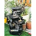 Tendence Decor Outdoor Rock Water Feature with LED Lights, Decorative Rock Design, Multiple Room Use Water Fountain Big Size Fiber 3.5 feet