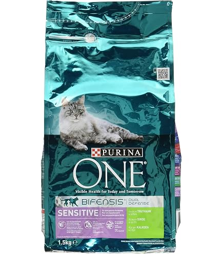 PURINA ONE BIFENSIS Sensitive Katzentrockenfutter: reich an Truthahn &  Reis, hohe Vertrglichkeit bei Katzen mit empfindlicher Verdauung, mit  Omega 6, 3 kg : Amazon.de: Haustier